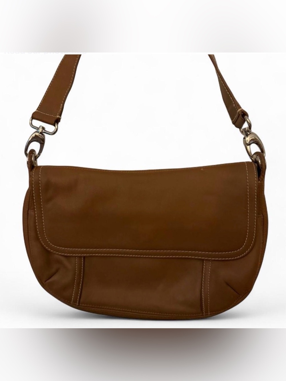 Charter Club Brown Leather Saddle Shoulder Bag
